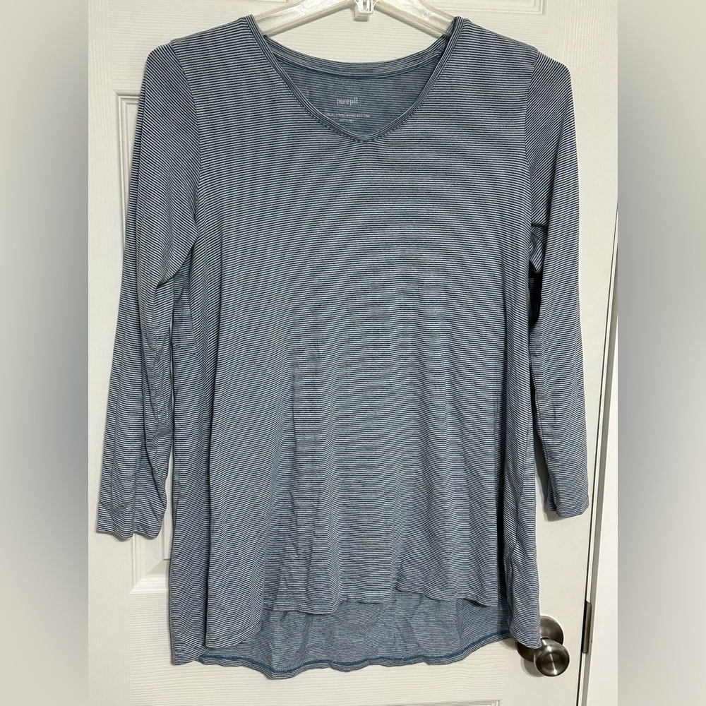 PureJill TALL medium MT V-Neck Long Sleeve Tunic M T